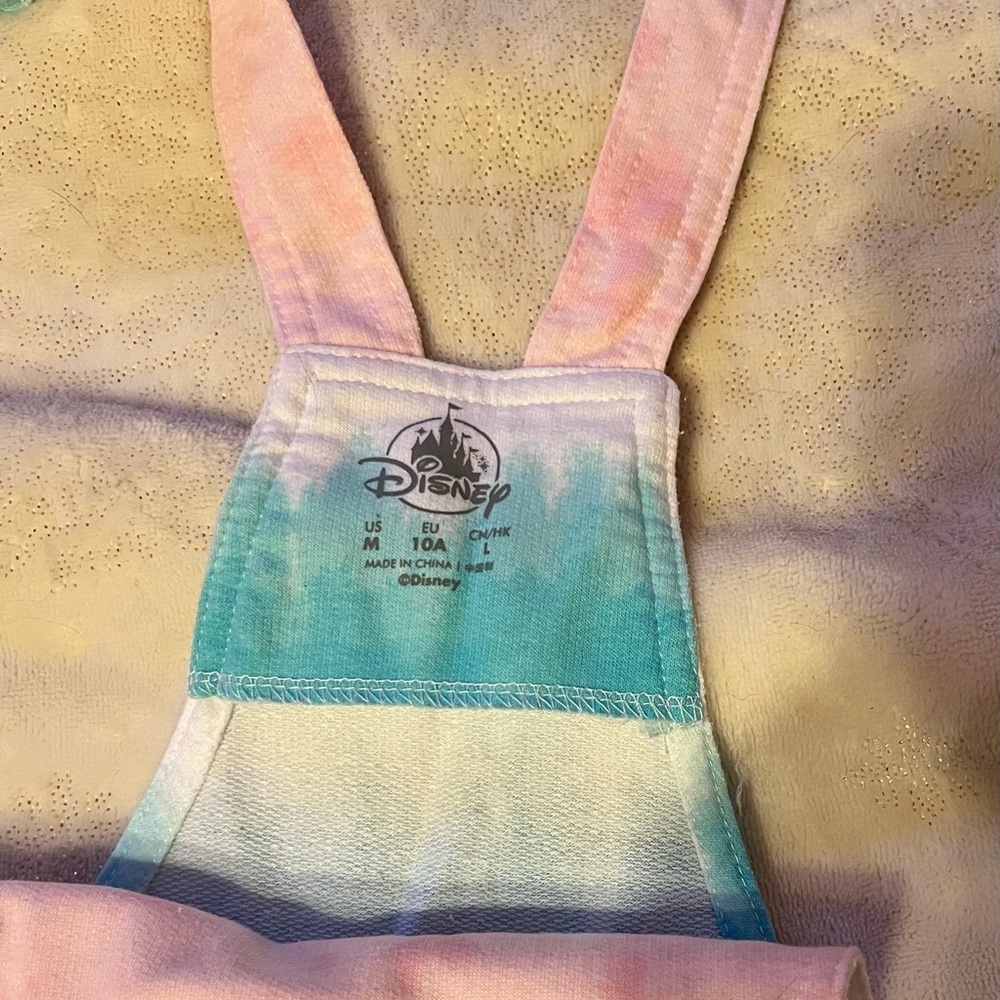 NWOT Disney Parks Original Kids Tie-Dye Overalls - Pink and Blue - Picture 4 of 7